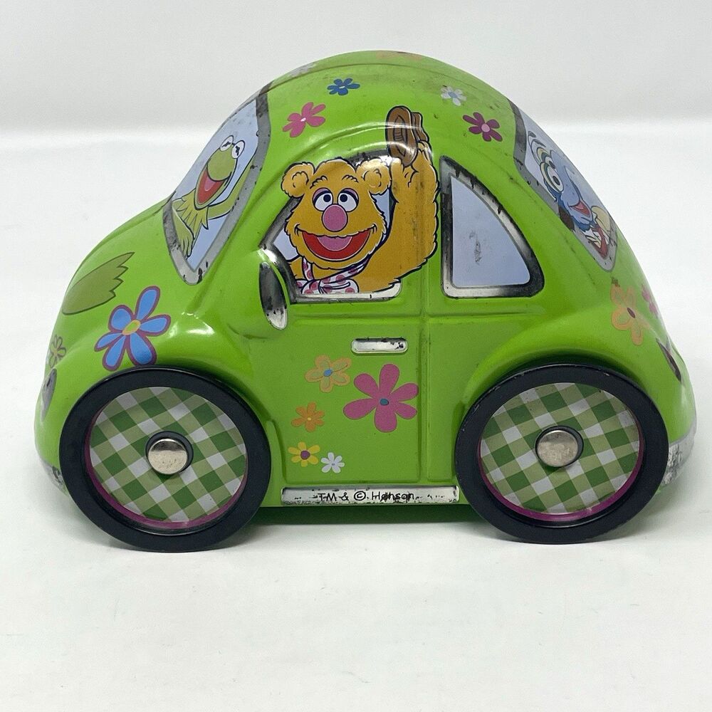 Vintage Muppets Jim Henson Metal Tin Car VW Beetle Kermit Miss Piggy Fozzi Gonzo - Picture 2 of 11